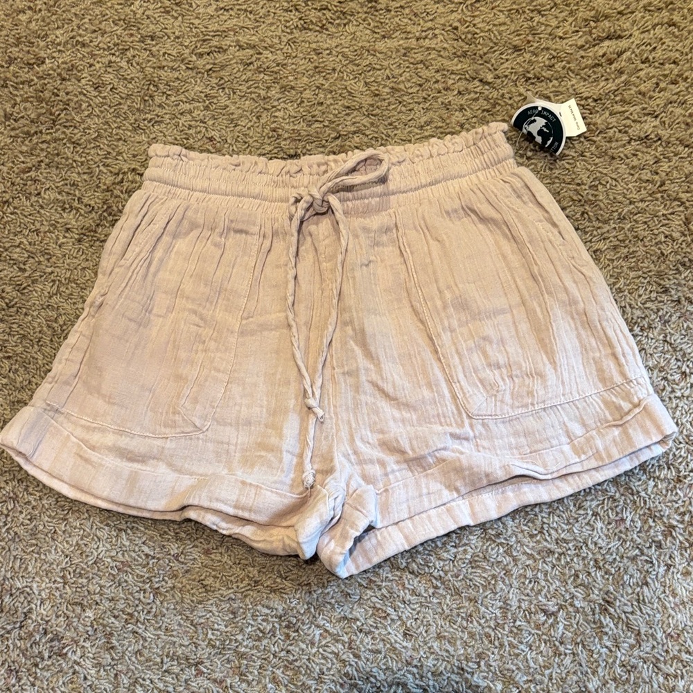 Aeropostale High Waist Cream Shorts